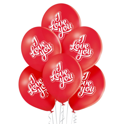 Balony czerwone I Love You A6